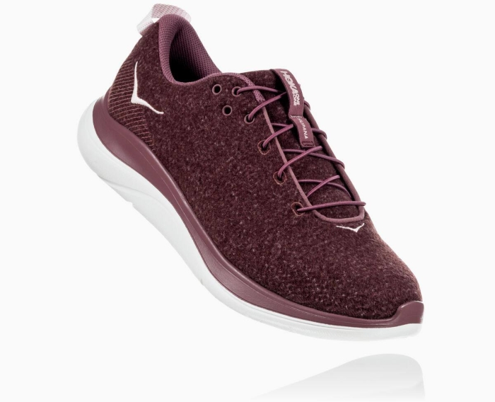 Hoka Treningssko Nettbutikk - HOKA ONE ONE Hupana Flow Wool Dame Burgunder [NO-83GFVY]